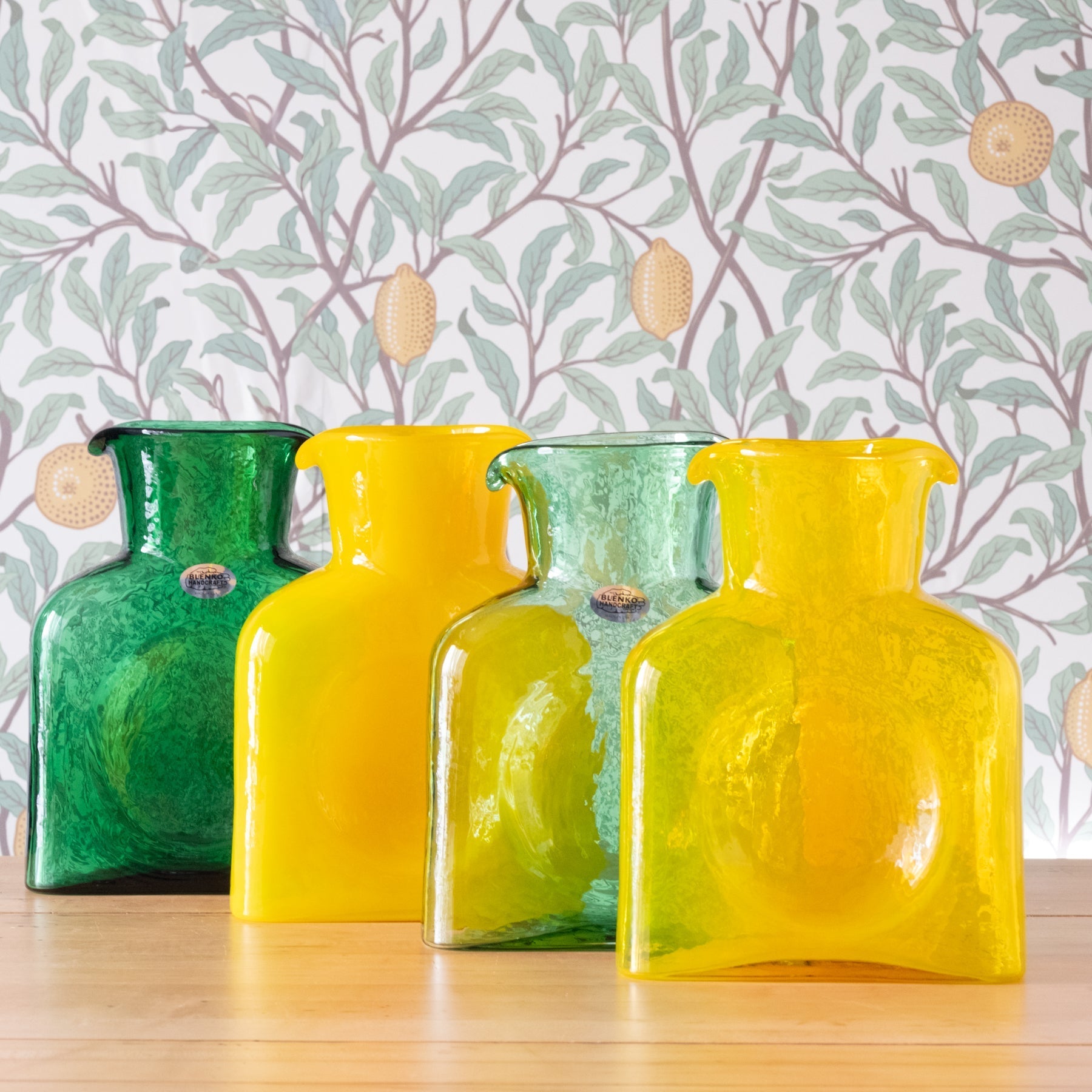 Green and yellow water bottles