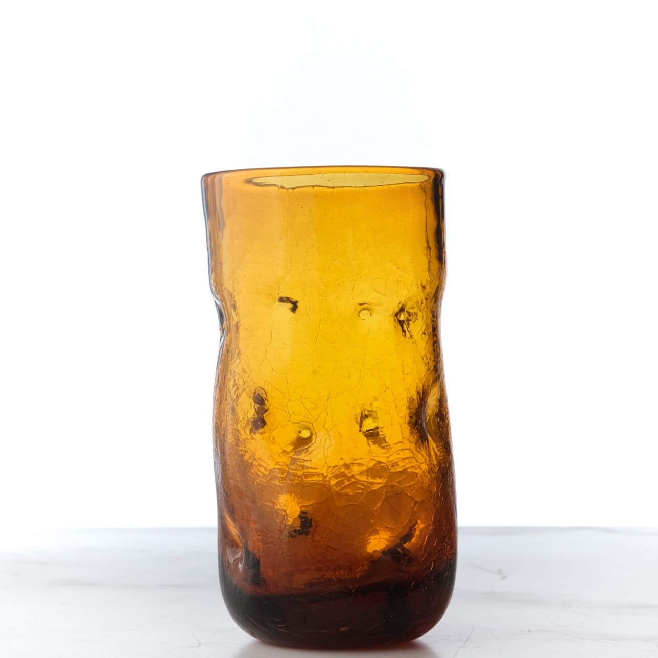 418LC Crackled Large Dimple Glass - Topaz