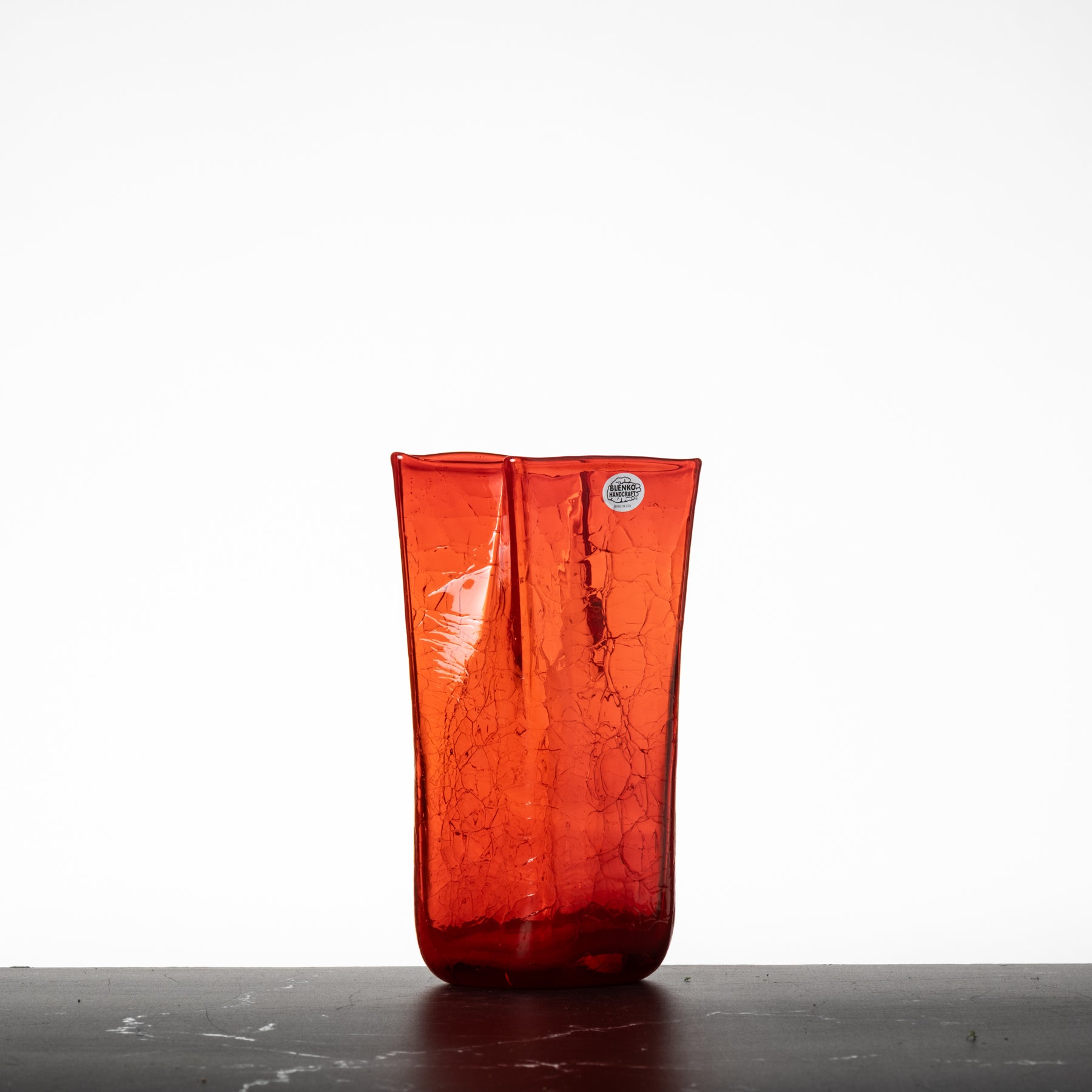 8813SC Crackled Small Paper Bag Vase - Dreamcicle