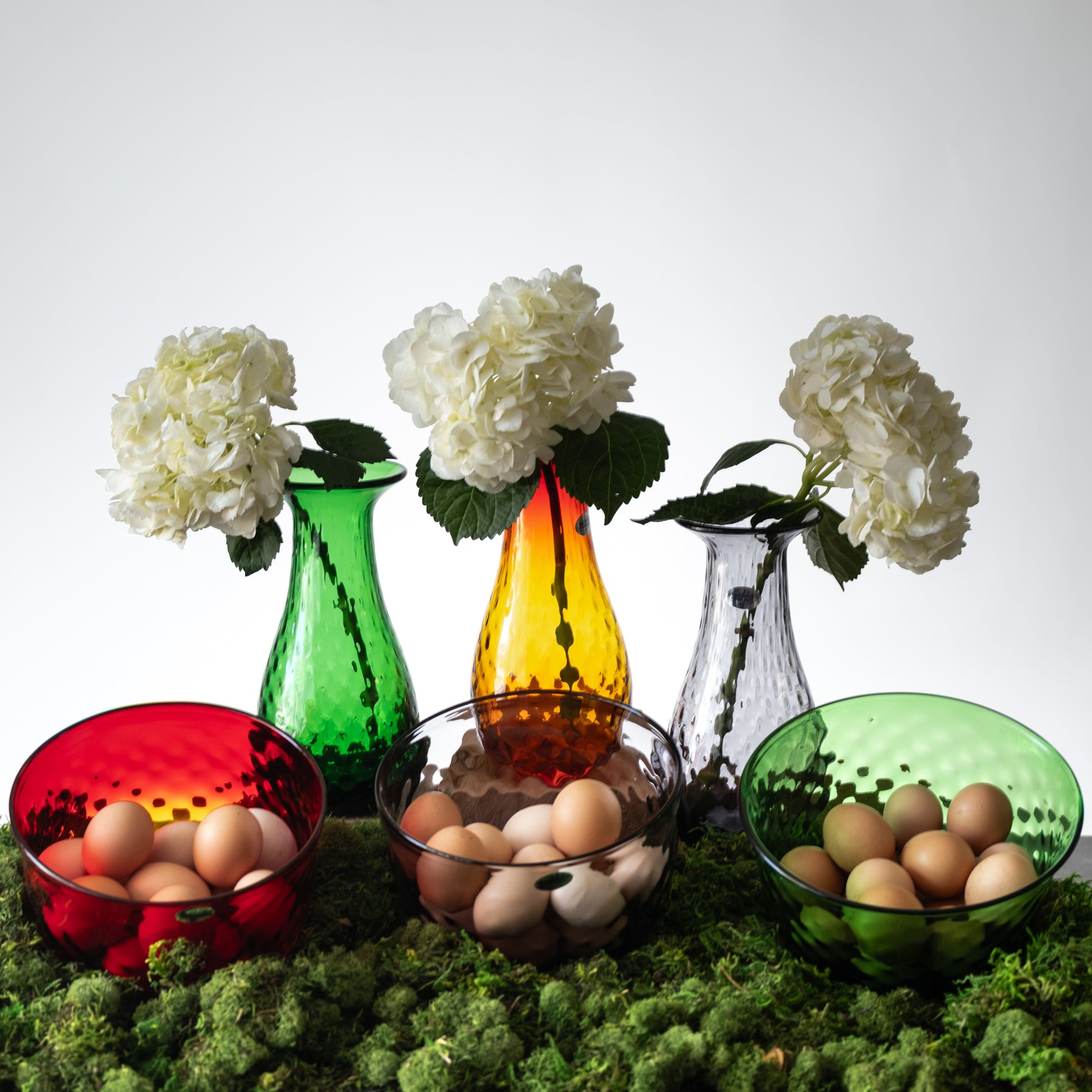 Spring Diamond Optic Bowls and Vases