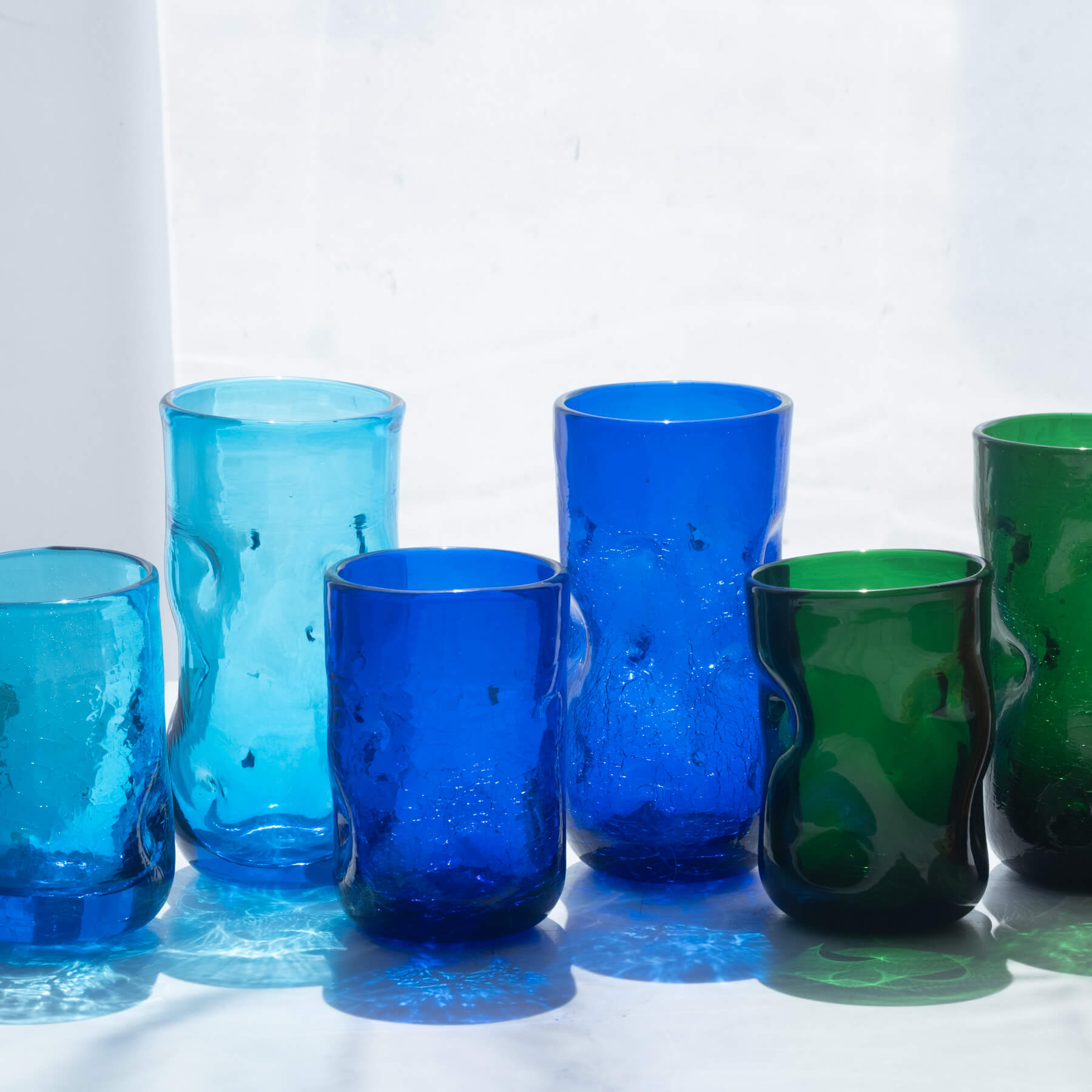 418LC Crackled Large Dimple Glass - Cobalt