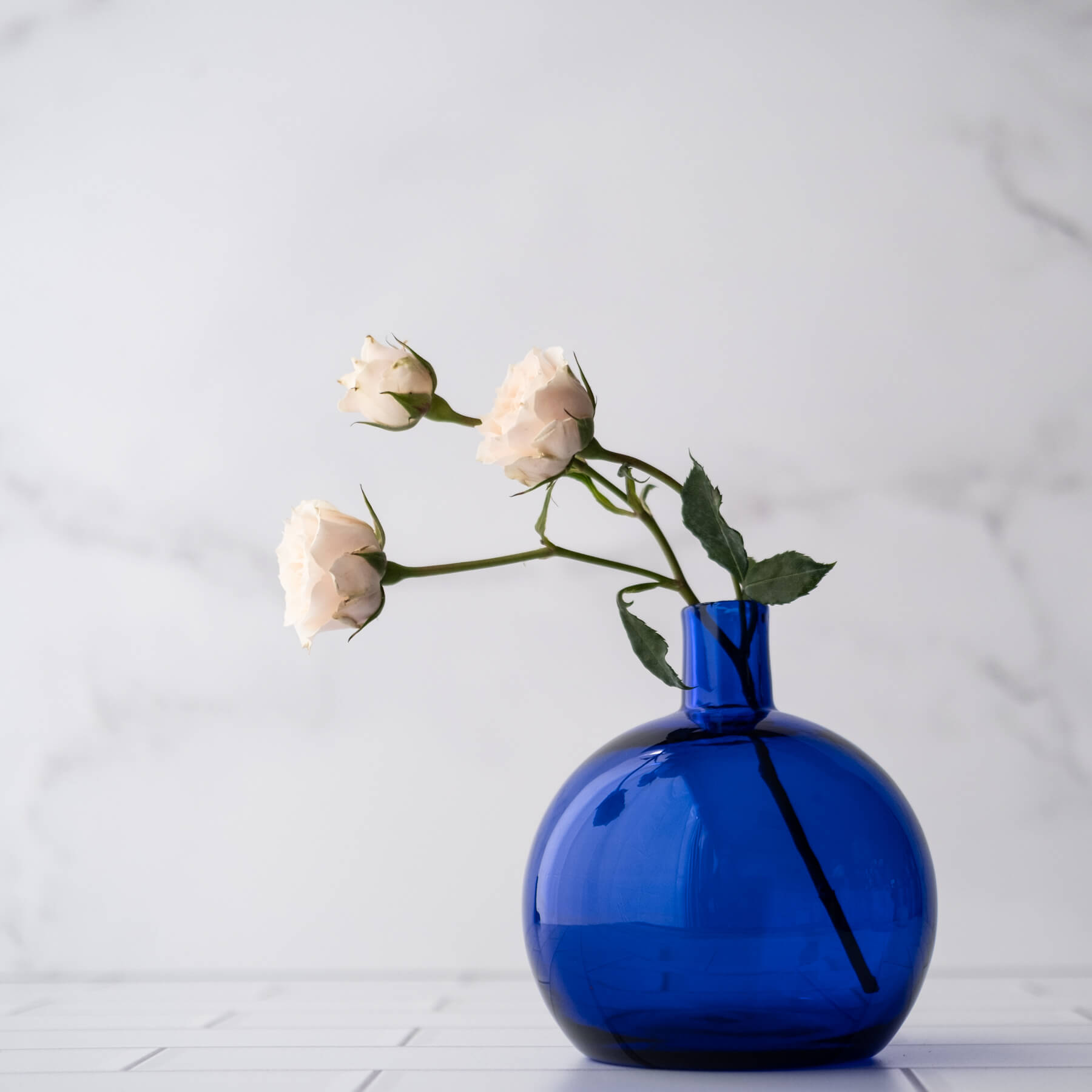 Cobalt Ball Bud Vase