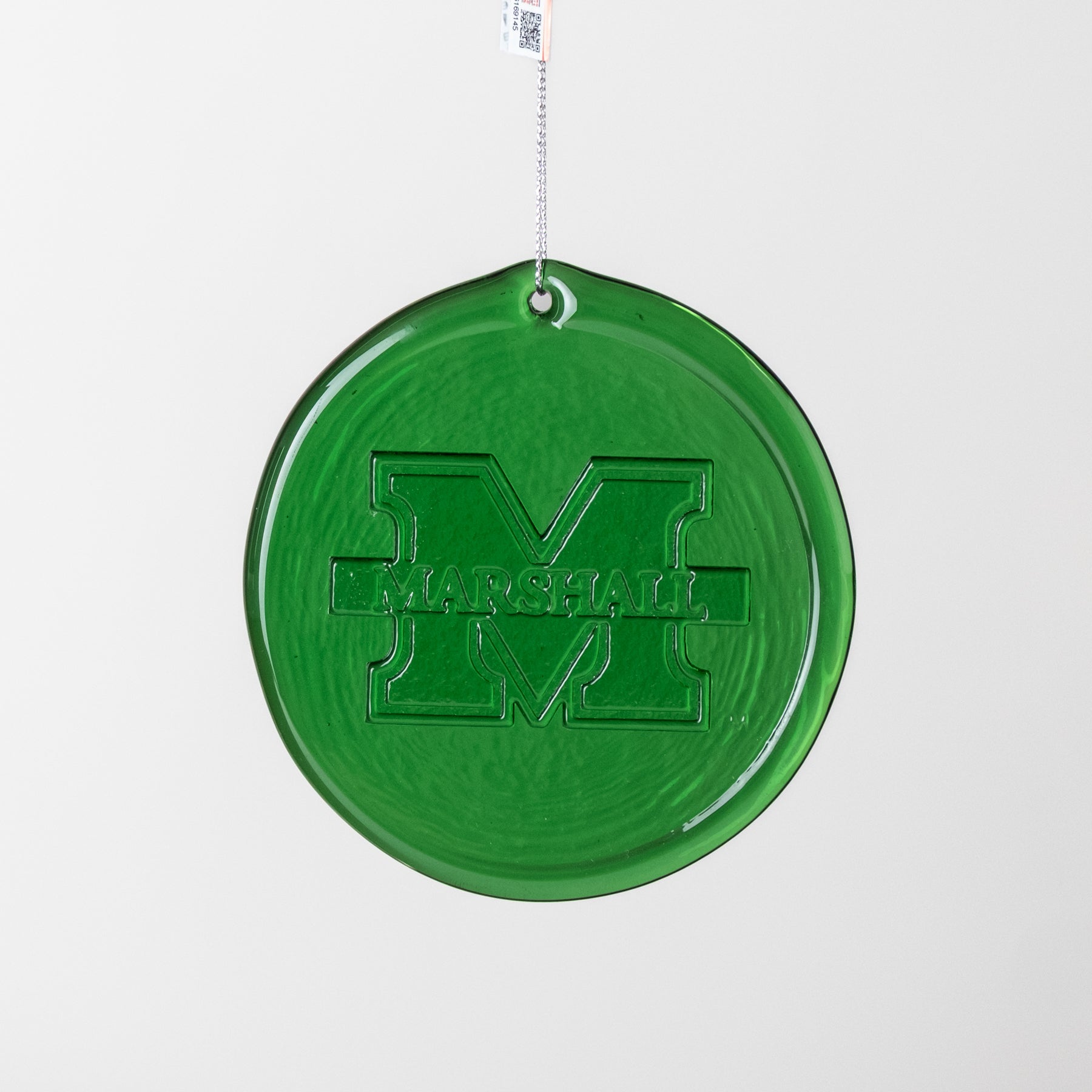 Green ornament with 'Marshall' logo on a white background