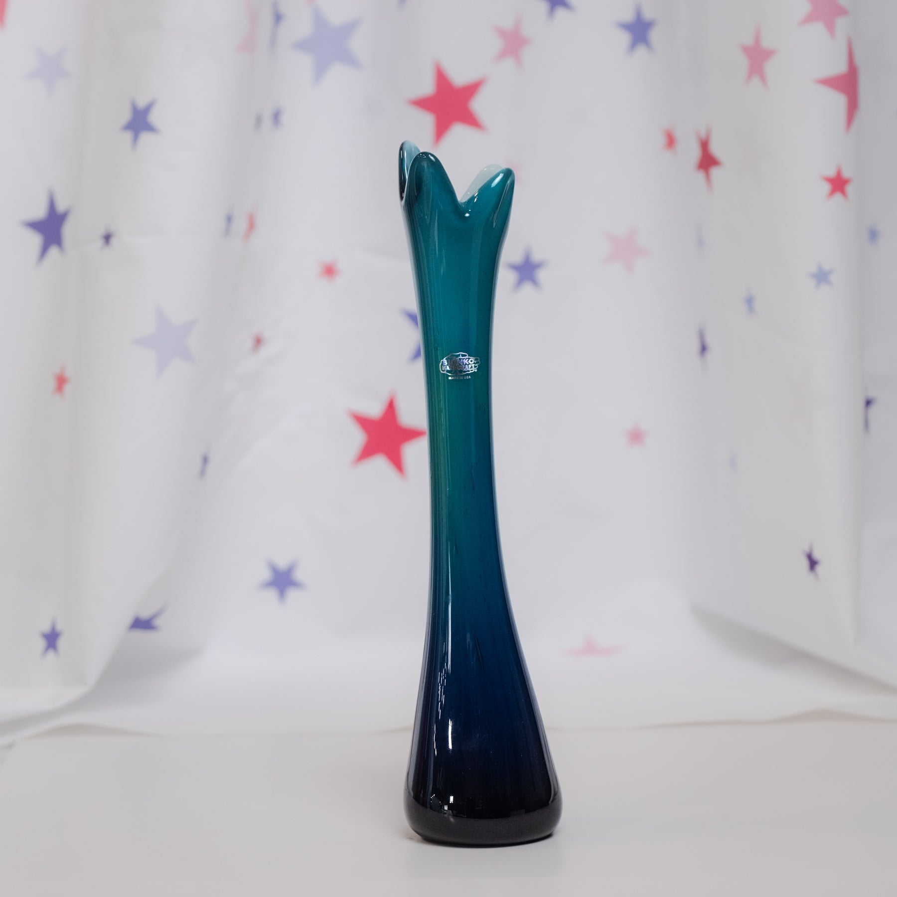 Swung Vase - Cerulean with Experimental White