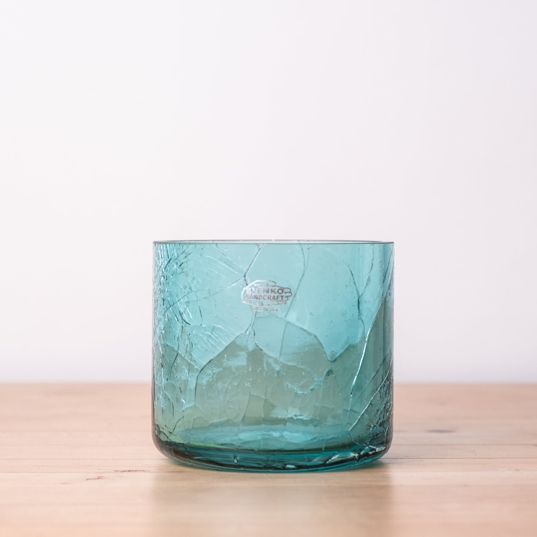 990C Crackled Hurricane Votive - Seaspray