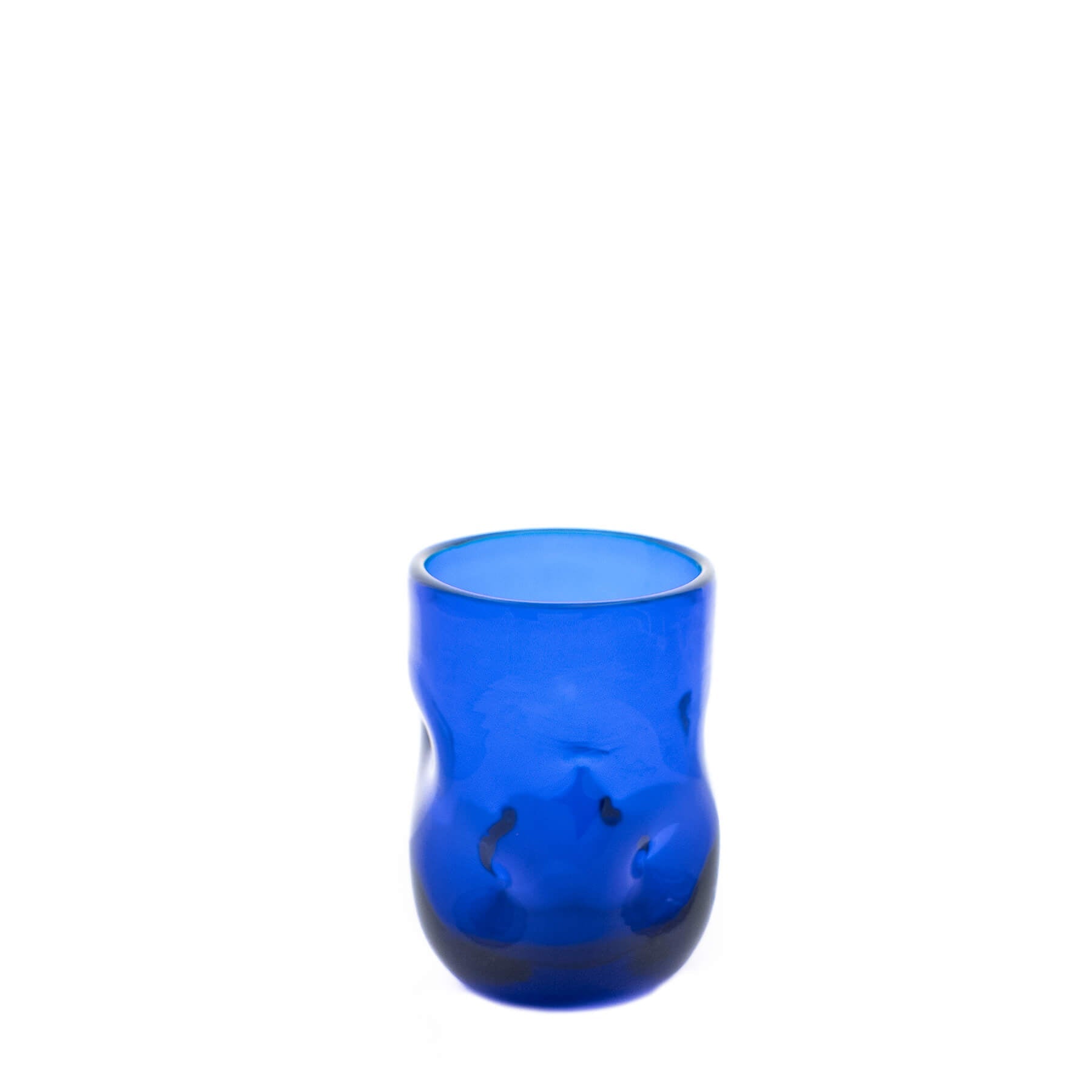 Product photo for Blenko 418S Small Dimple Glass - Cobalt