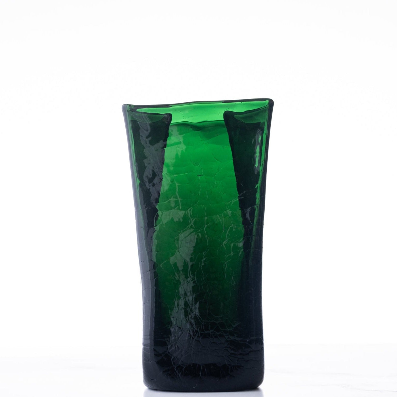 8813SC Crackled Small Paper Bag Vase - Malachite