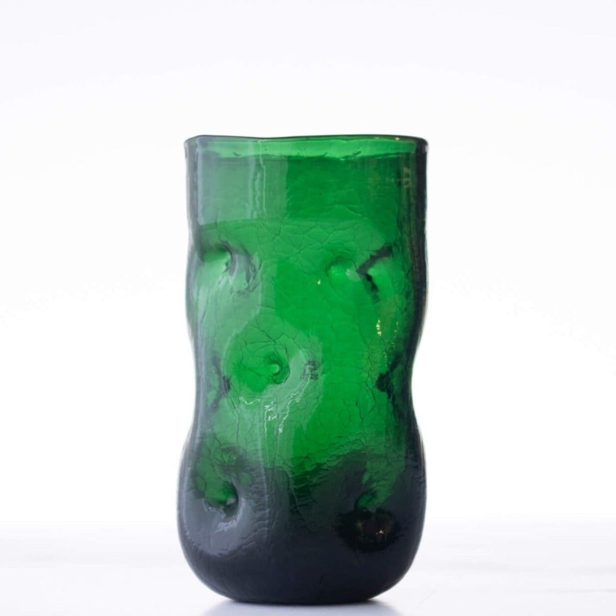 418LC Crackled Large Dimple Glass - Malachite