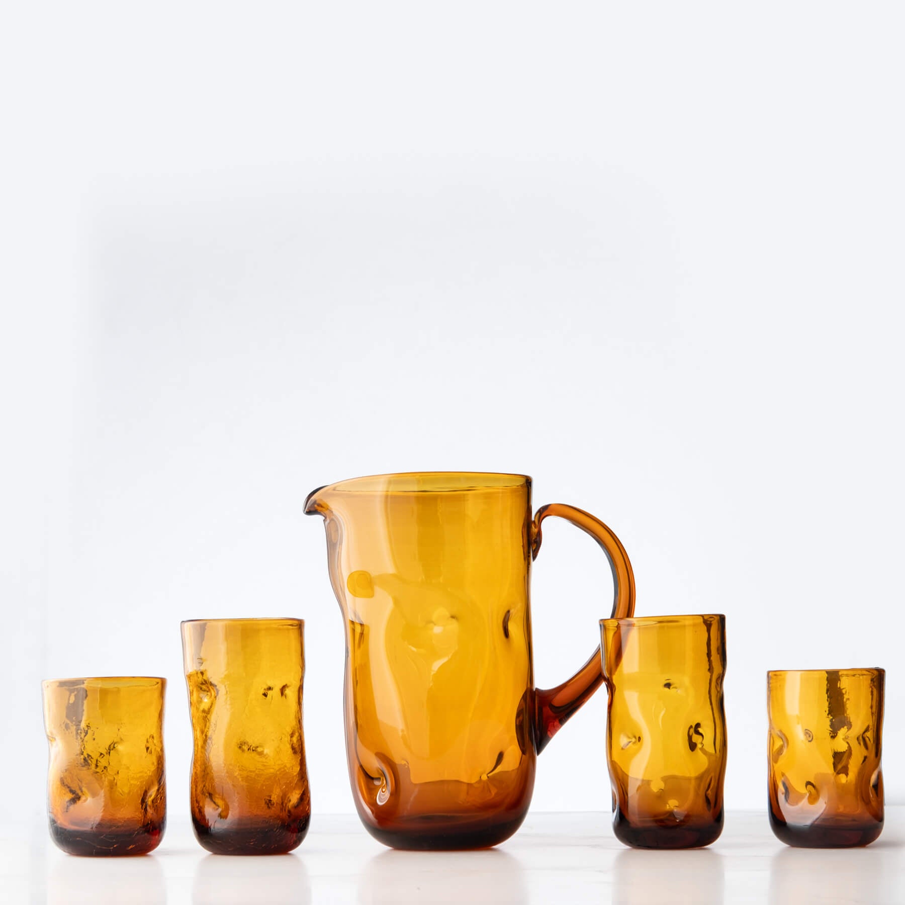 Topaz Dimple Glasses & Dimple Pitcher