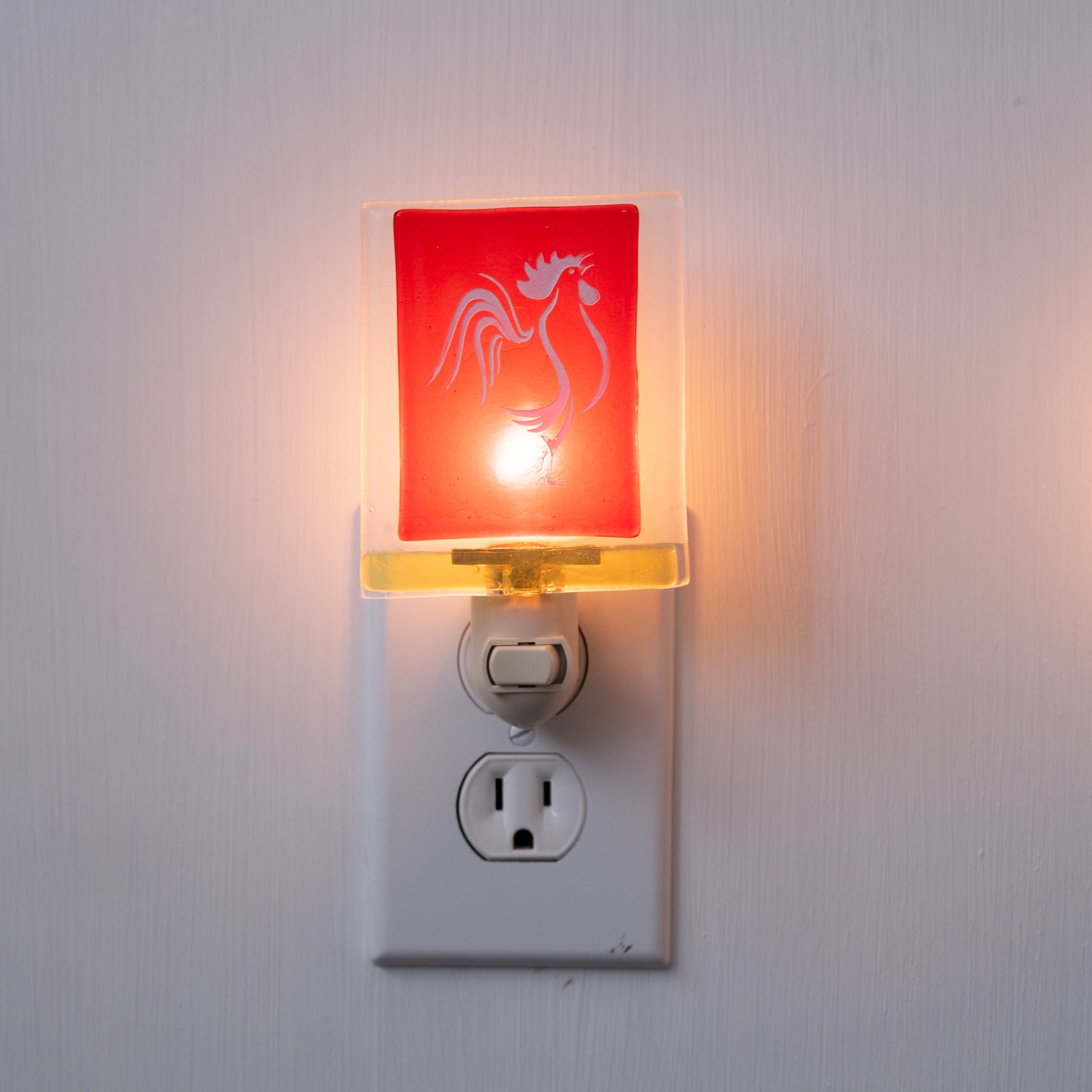 Etched Glass Nightlight - Rooster