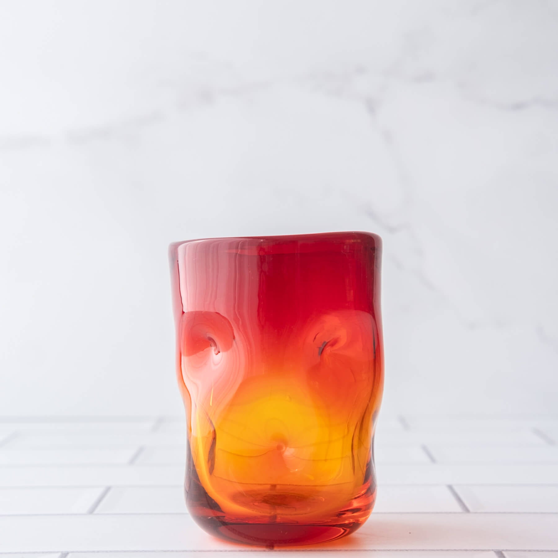 Tangerine Small Dimple Glass