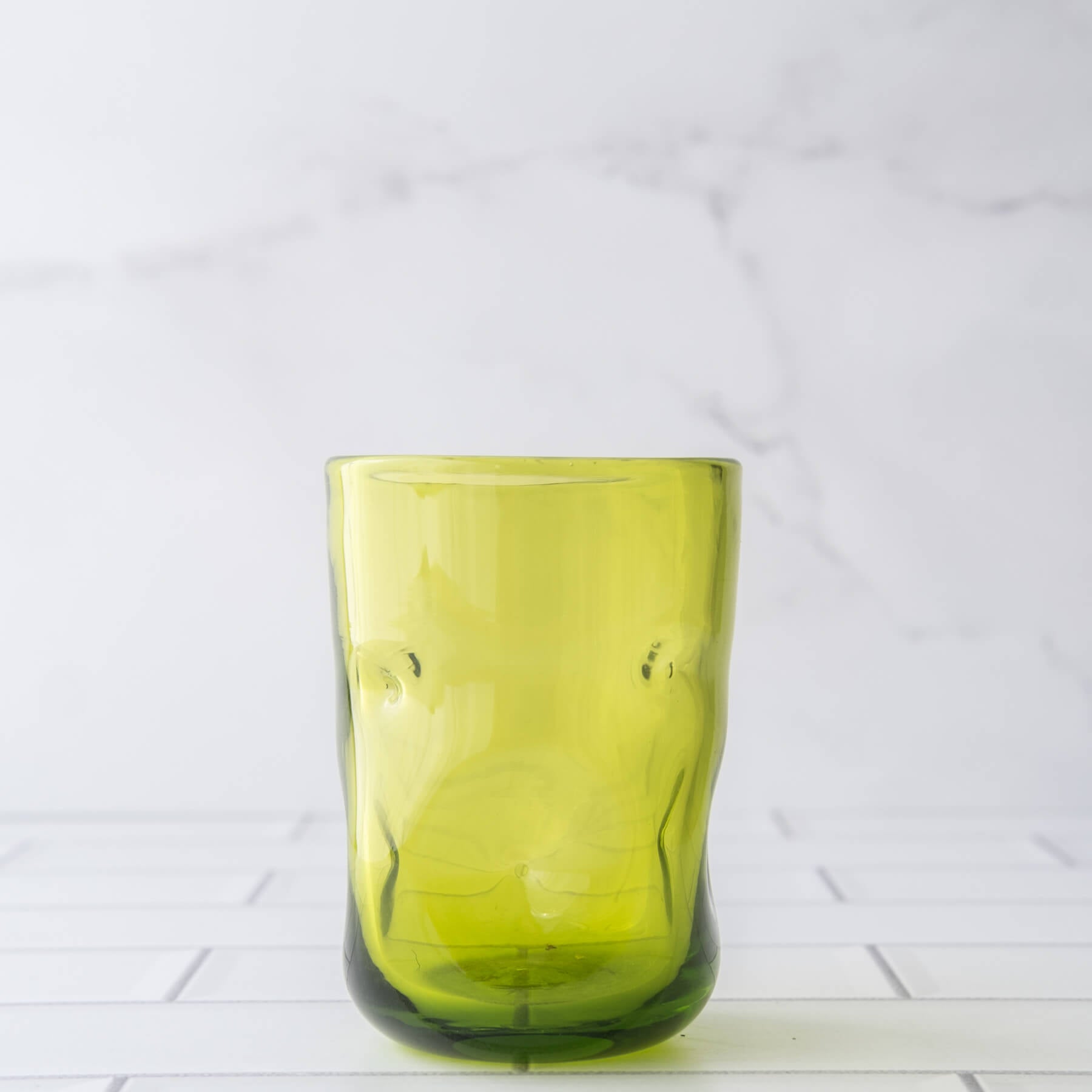 Olive Dimple Glass