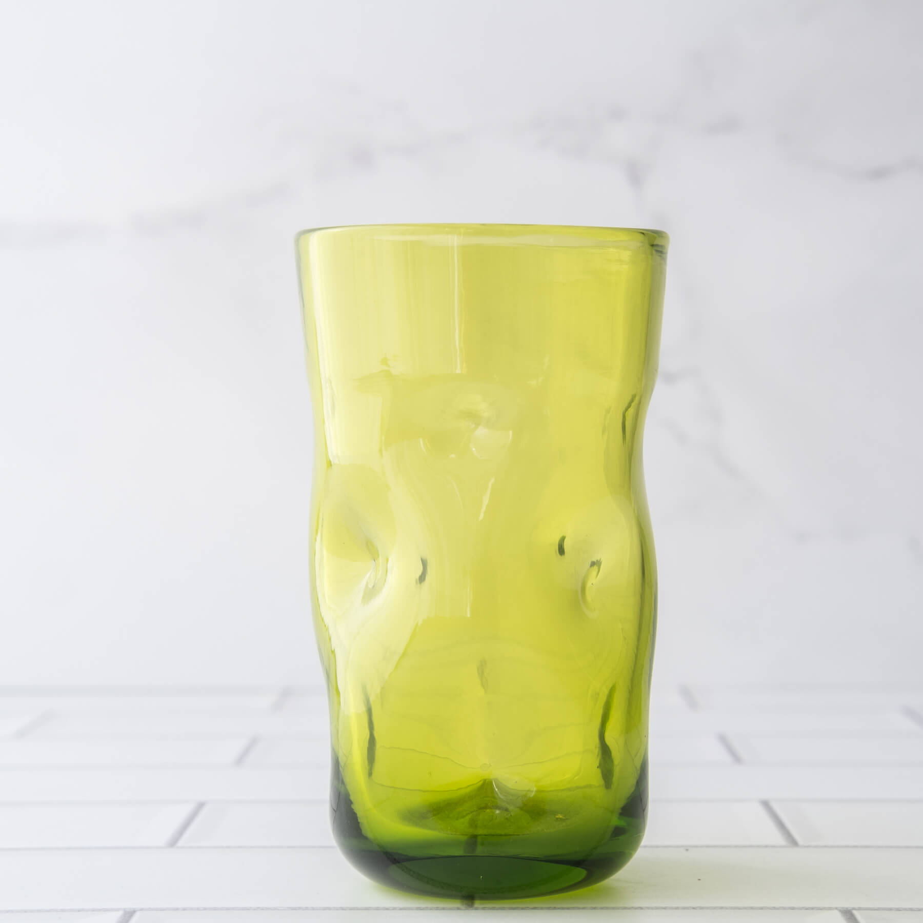 418L Large Dimple Glass - Olive