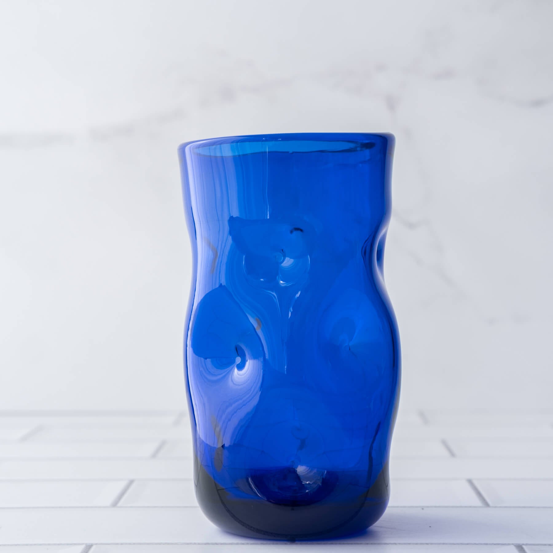 Cobalt Large Dimple Glass