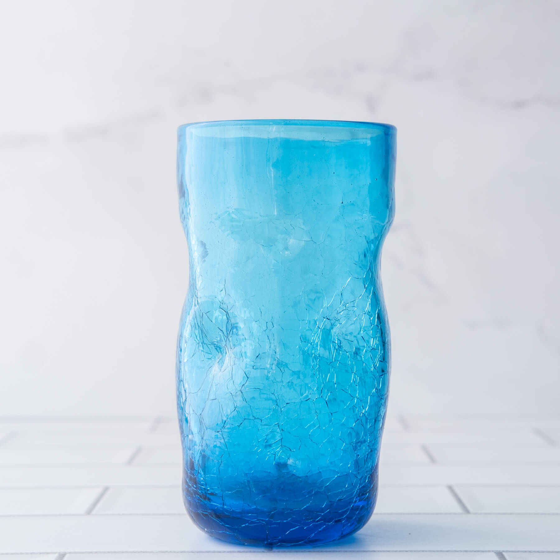 418LC Crackled Large Dimple Glass - Turquoise
