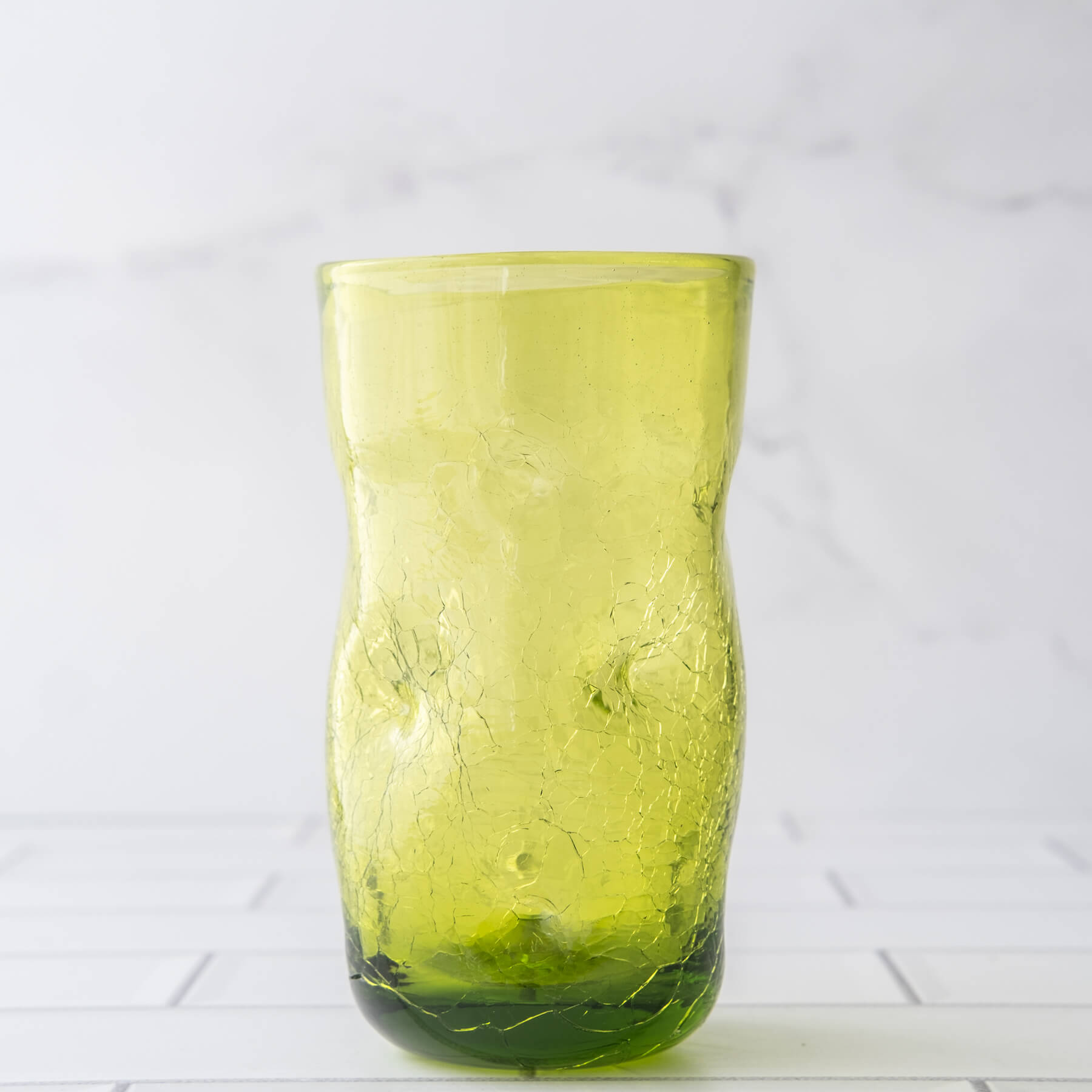 418LC Crackled Large Dimple Glass - Olive
