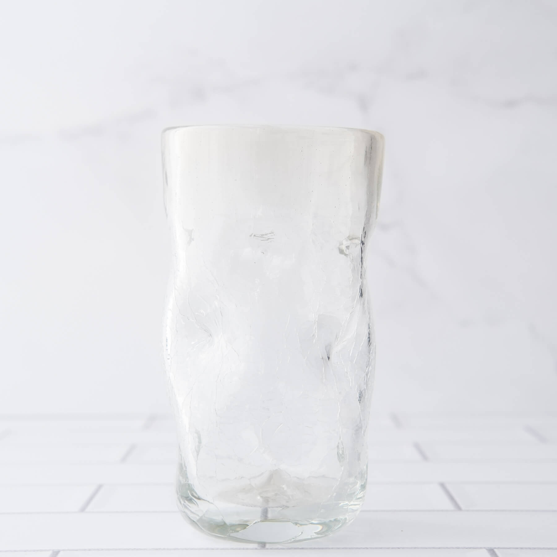418LC Crackled Large Dimple Glass - Crystal