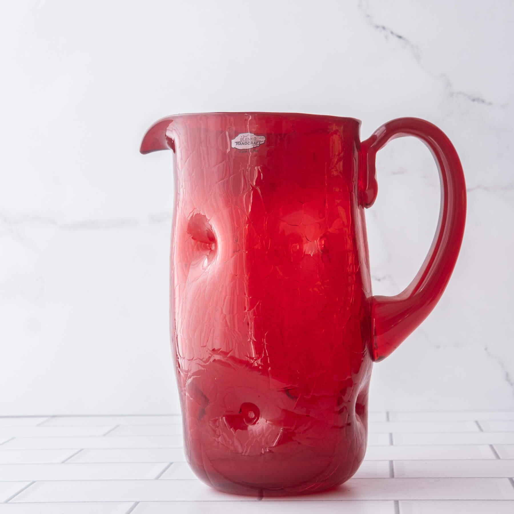 7018 Dimple Pitcher - Ruby