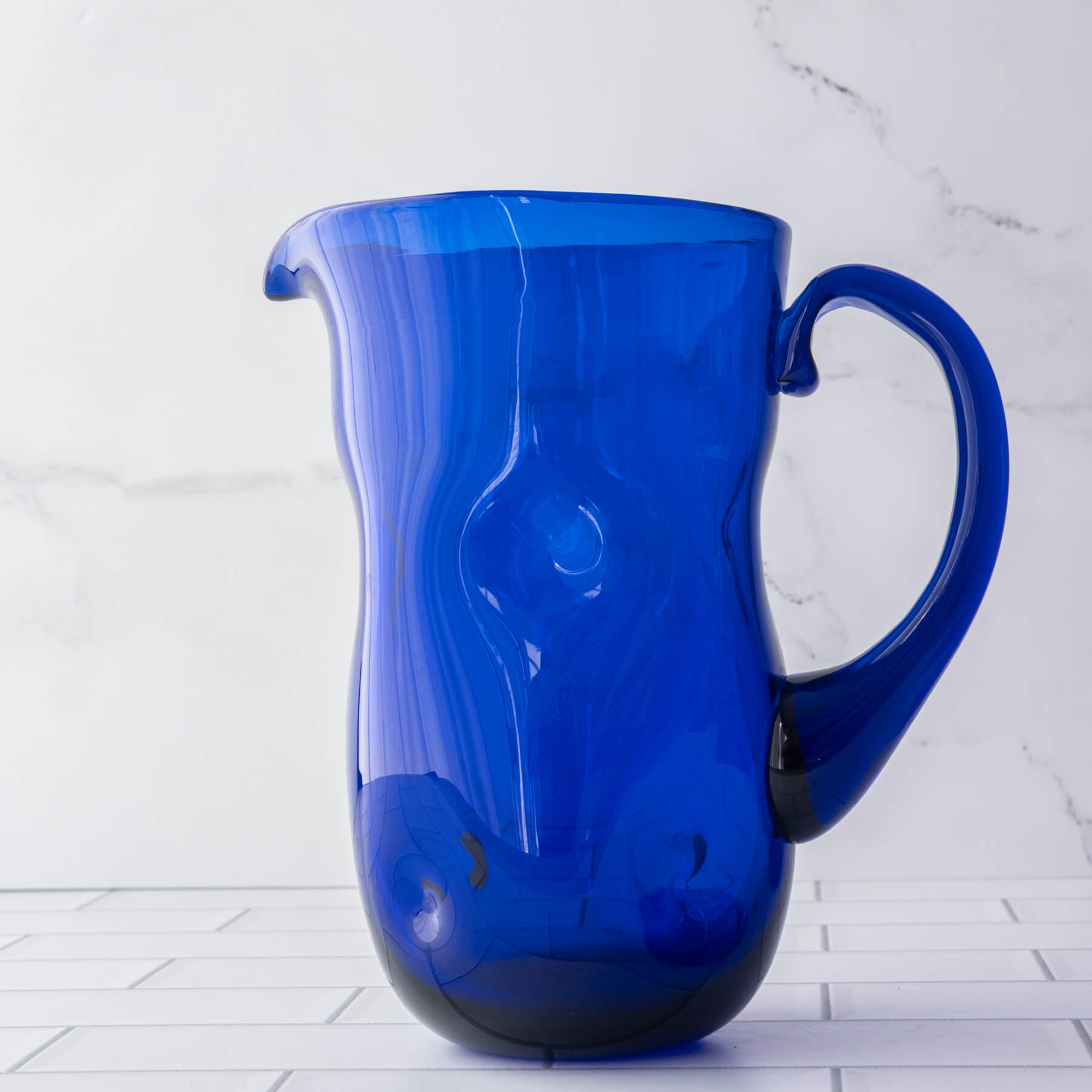 Cobalt Dimple Pitcher