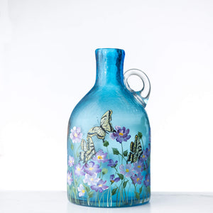 Ice Blue Moonshine Jug with 360 Butterflies