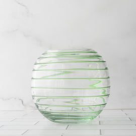 2923 Hard Candy Christmas Bowl - Crystal with Green spiral