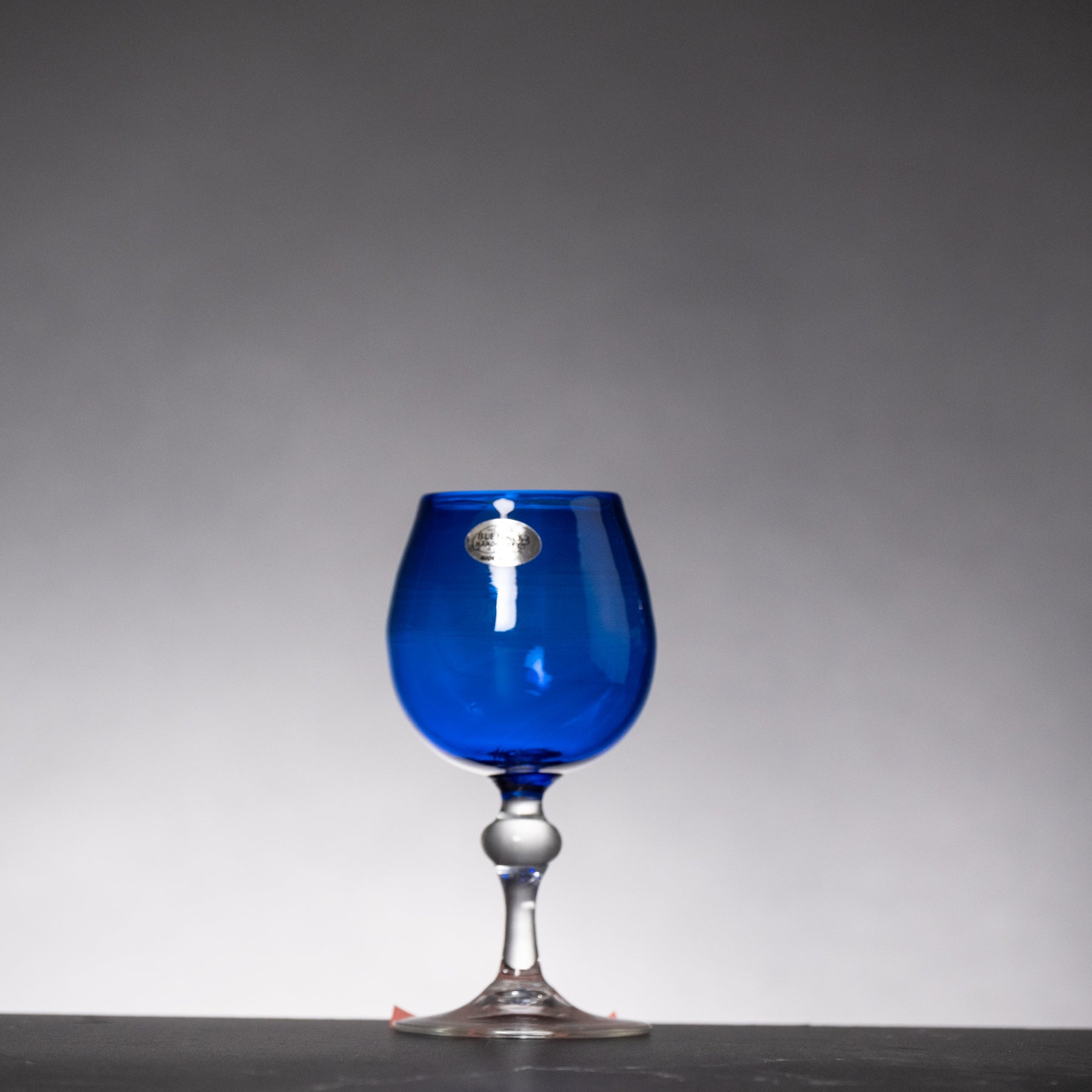 Blenko x Schreiber - Goblet - Cobalt w/Crystal Stem | APID# DS10092534