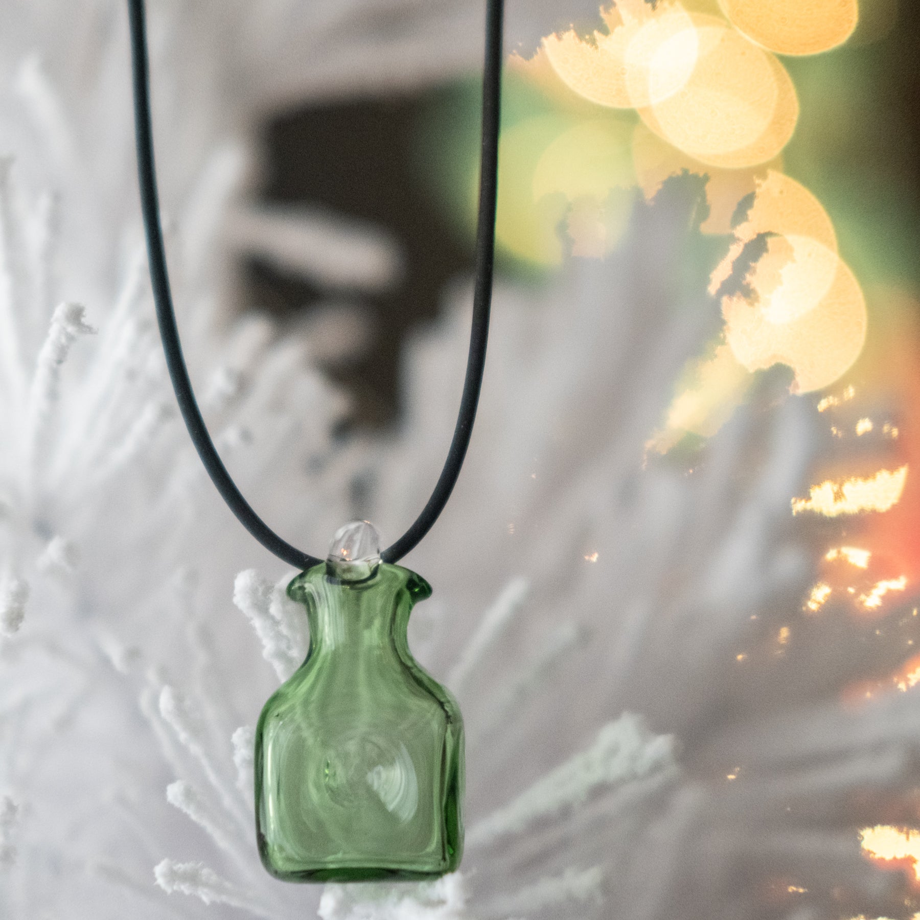 384 Water Bottle Necklace - Dark Green