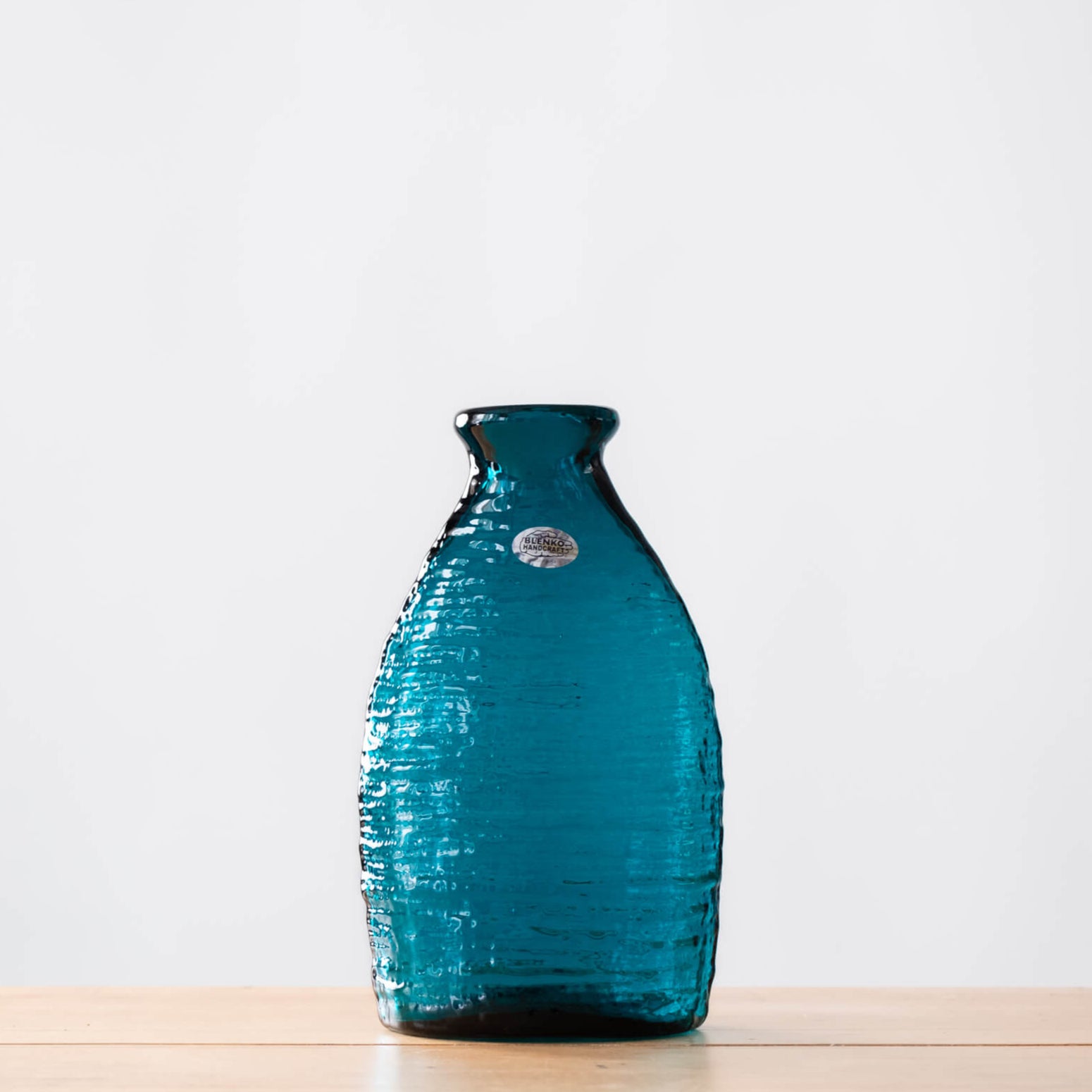 Blenko 2135L Large Strata Vase - Cerulean