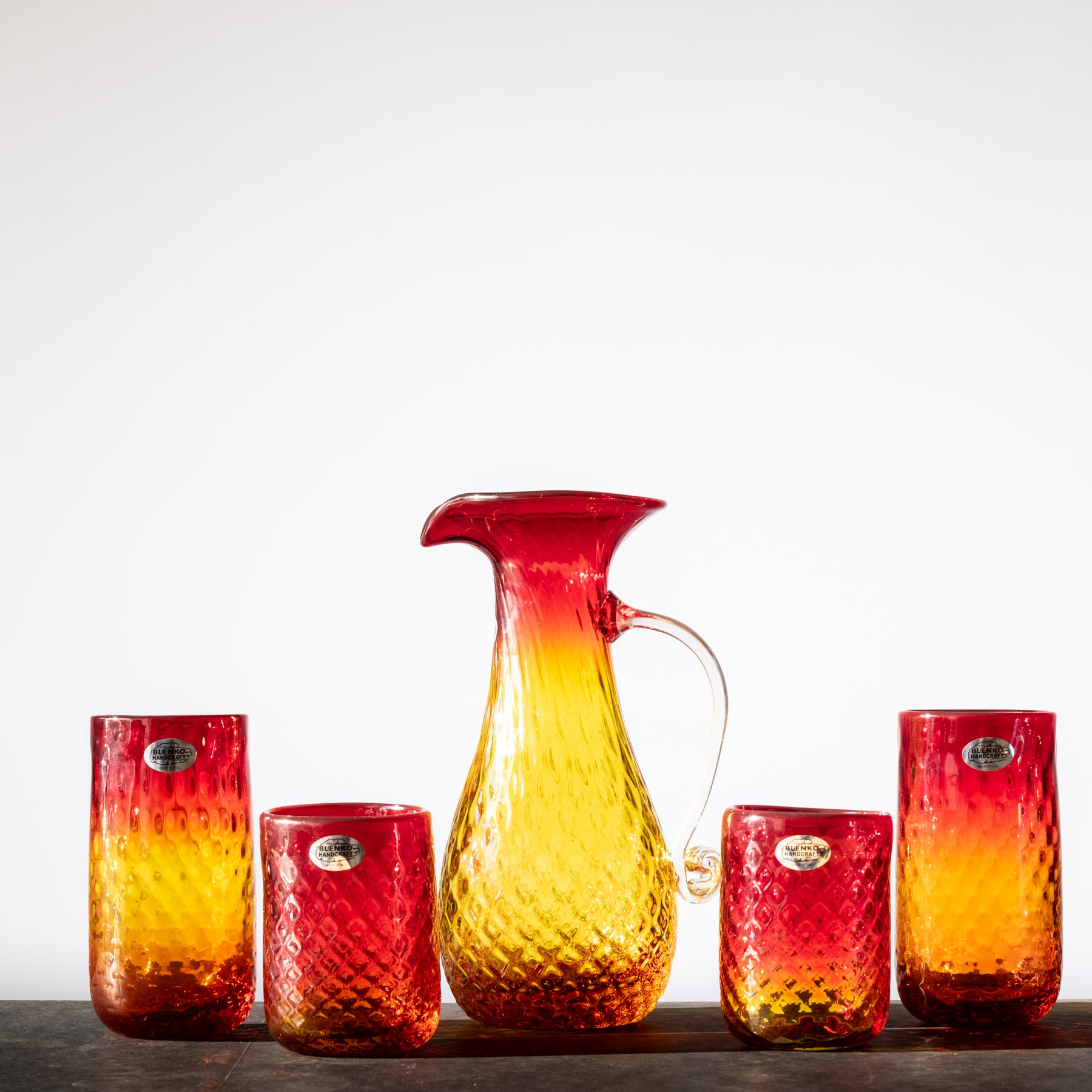 2511D Diamond Optic Drinkware Set - Tangerine