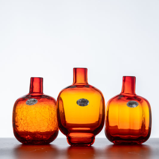 Trio of 6424 Bud Vases - Maraschino