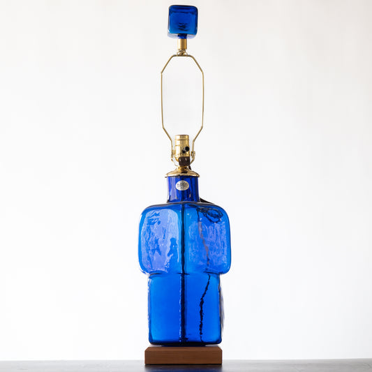 Two Tier Block Lamp - Cobalt