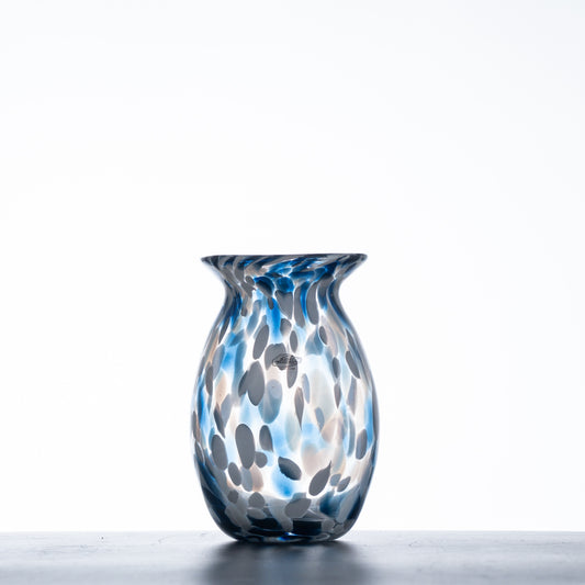 Fritted Vase with Navy and White Frit