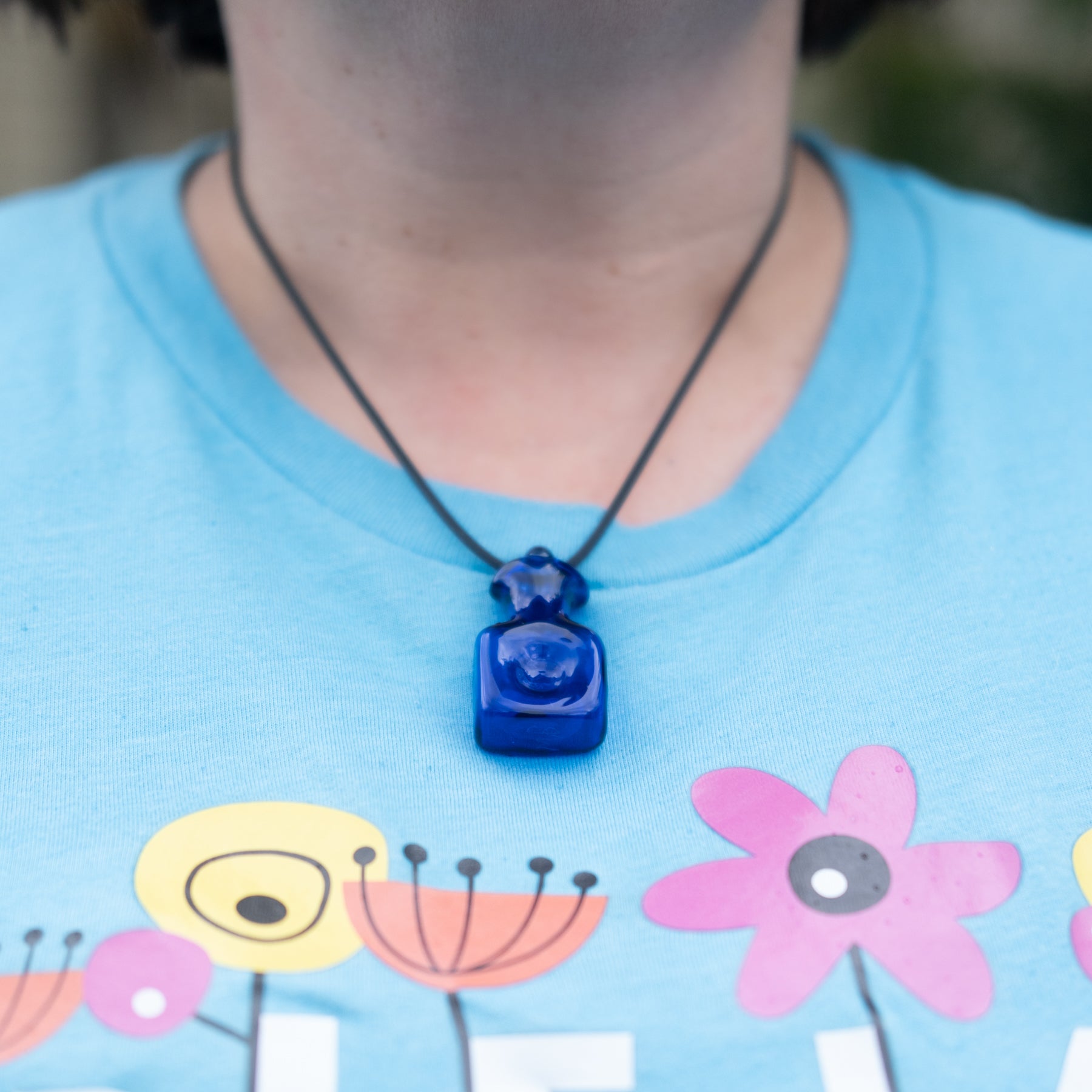 384 Water Bottle Necklace - Dark Blue