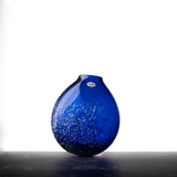 “Wobbles,” Squished Sphere in Cobalt with White Frit