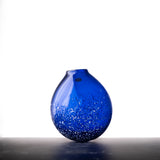 “Wobbles,” Squished Sphere in Cobalt with White Frit