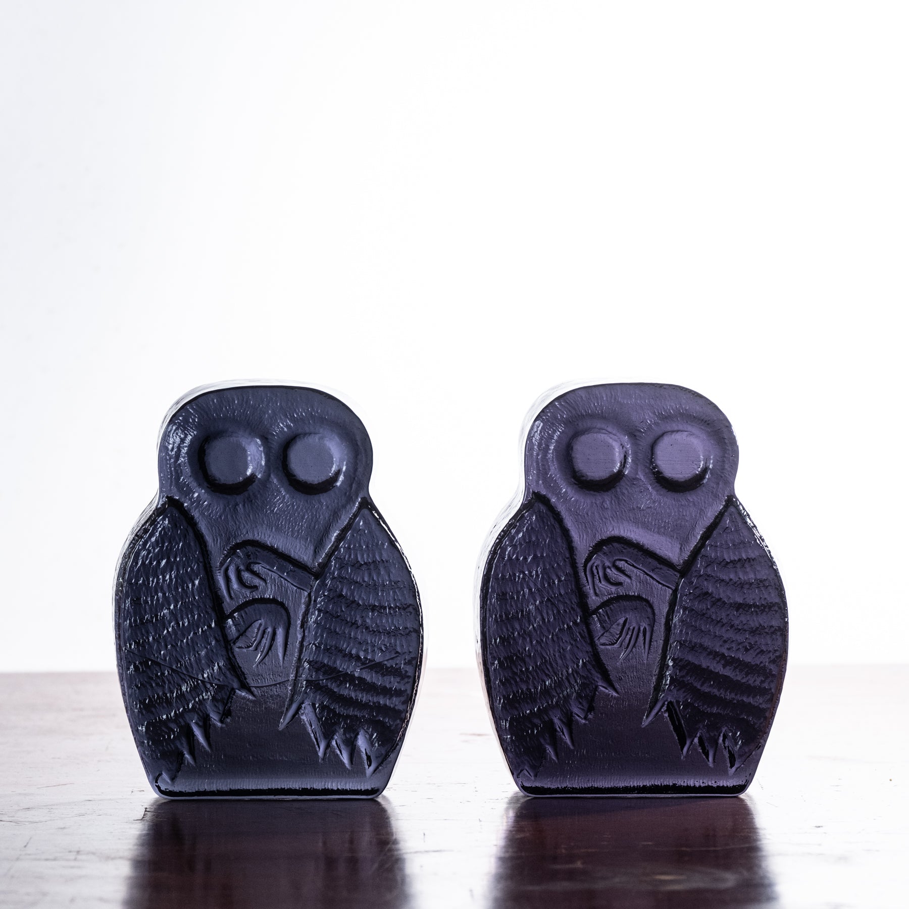 2423 Mothman Bookend Pair - Heliotrope