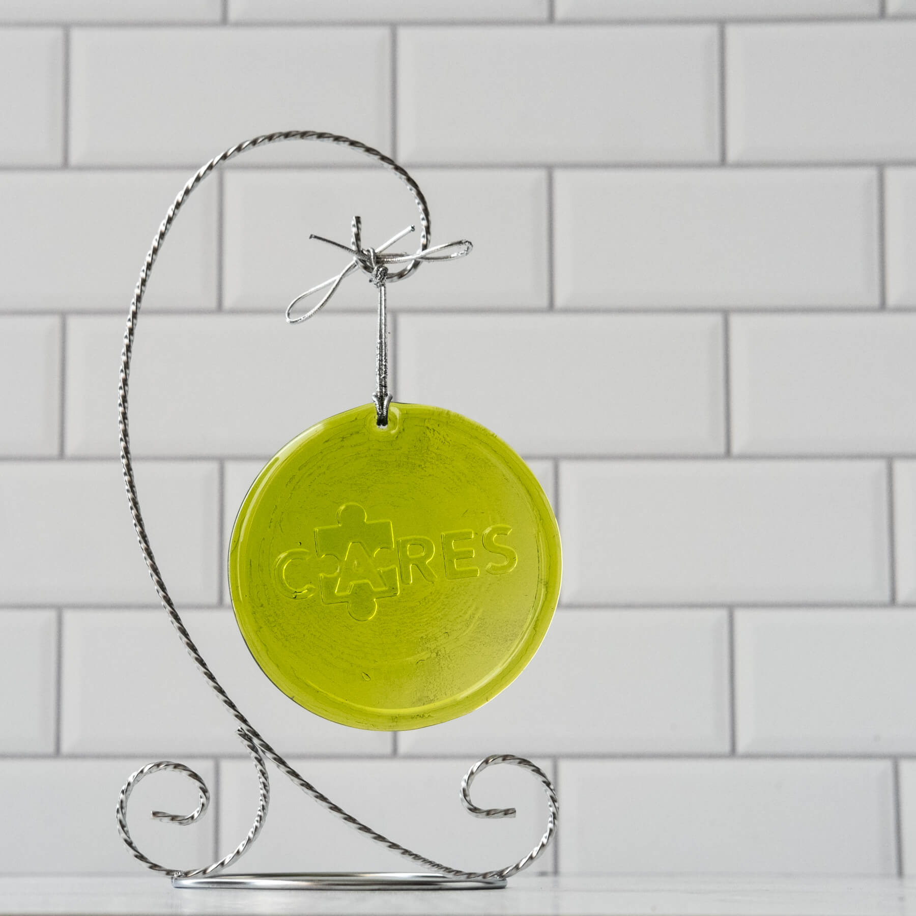 'CARES' Suncatcher - Olive