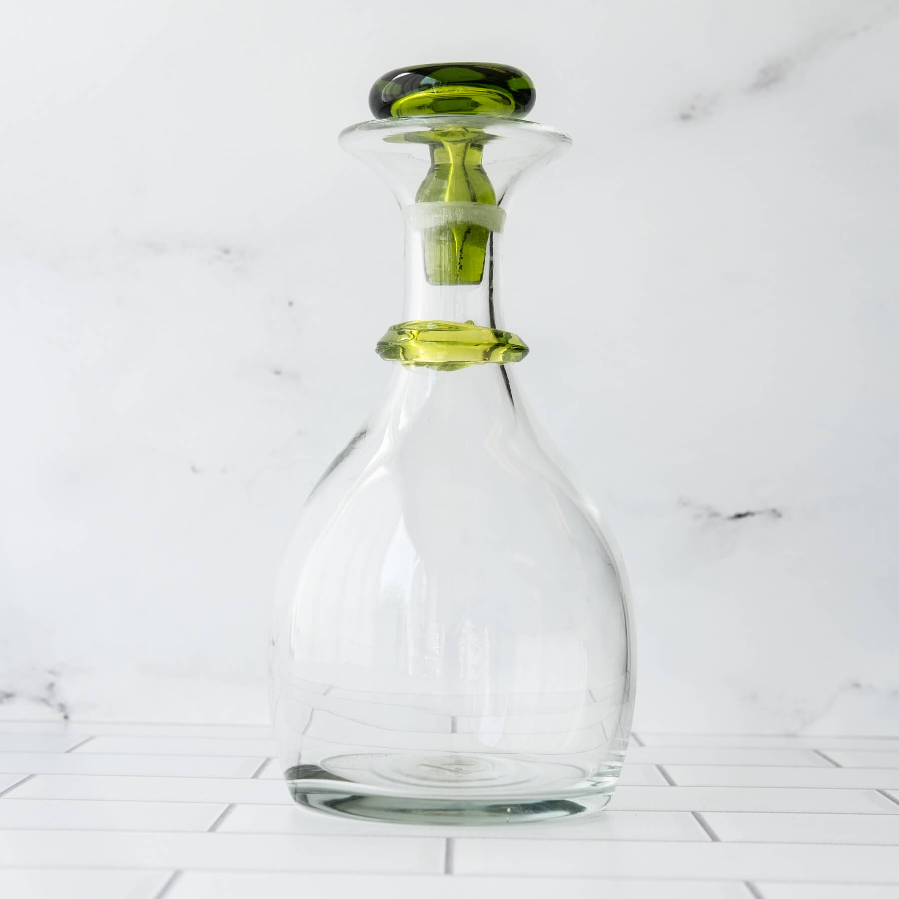 7619 Ring Decanter - Crystal with Olive