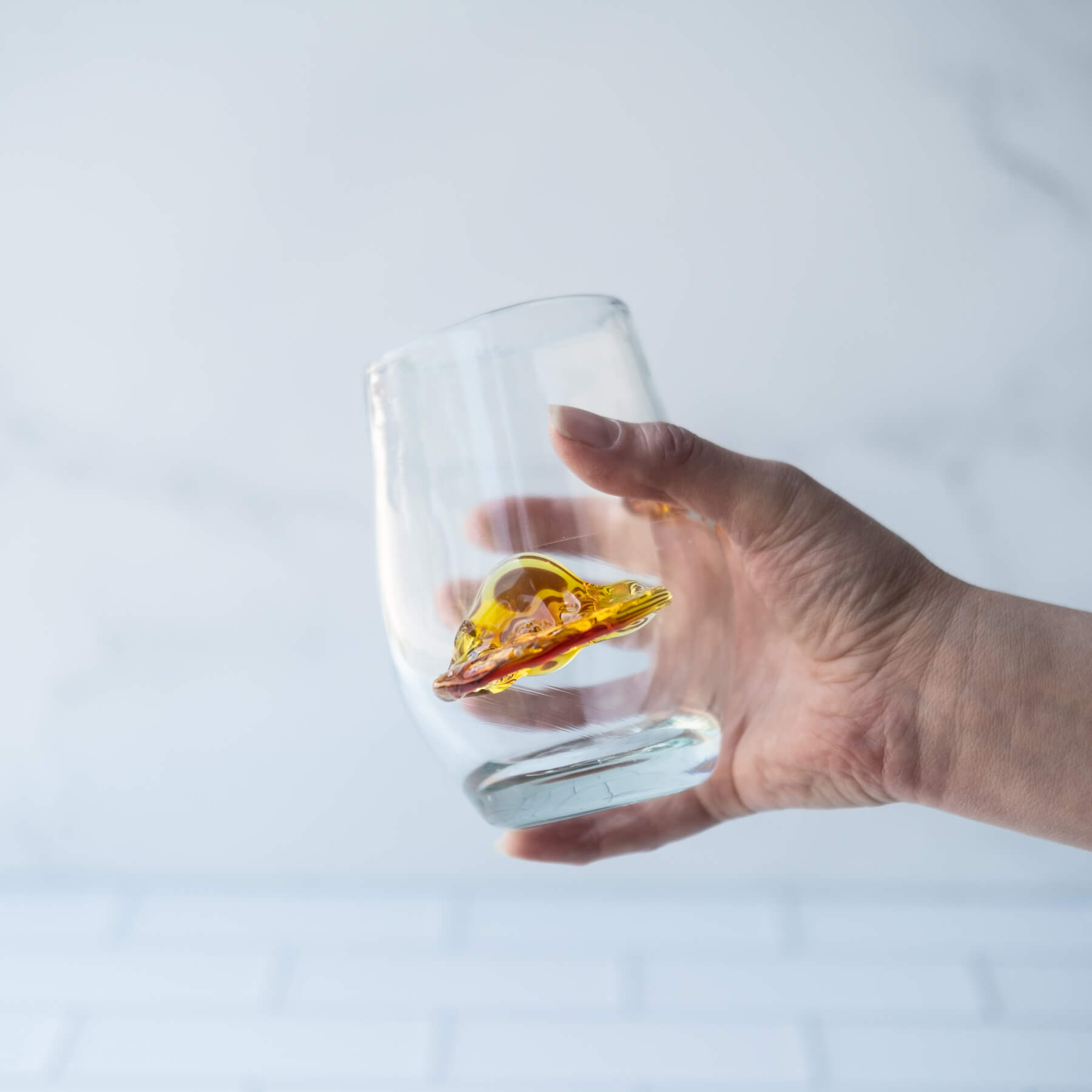 1723 Polypore Tumbler - Crystal with Tangerine