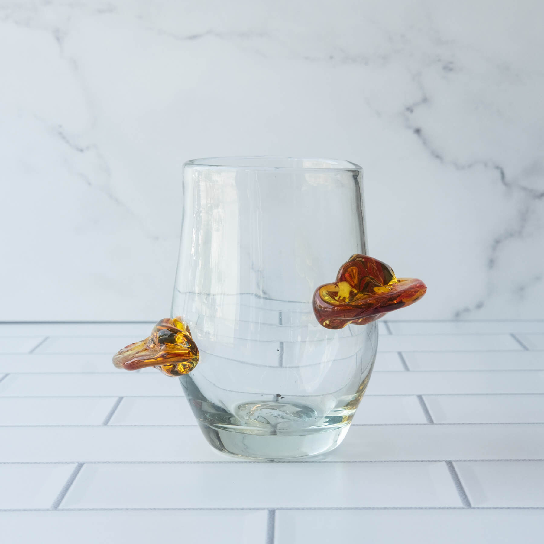 1723 Polypore Tumbler - Crystal with Tangerine