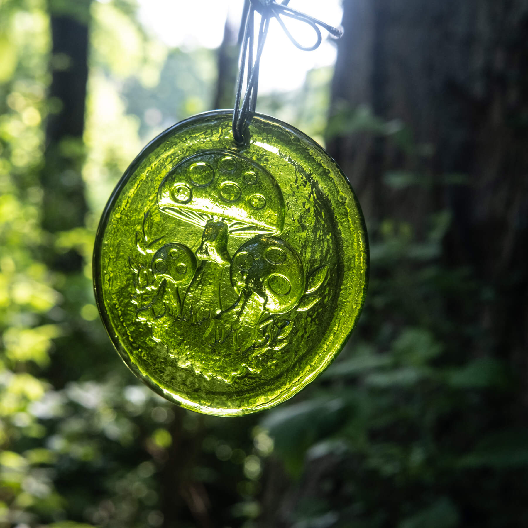 4" 'Mushroom' Suncatcher - Olive