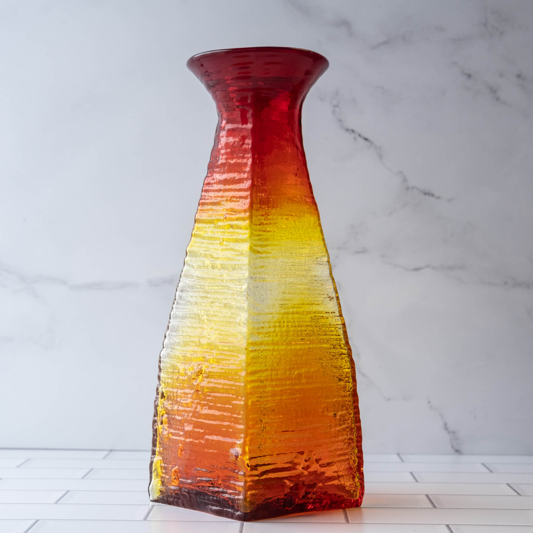 Tangerine Strata Vase