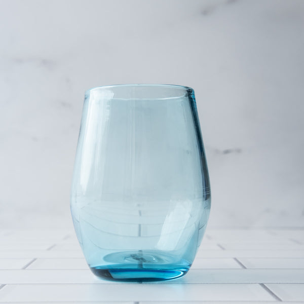 1922 Small Stemless Wine Glass - Ice Blue