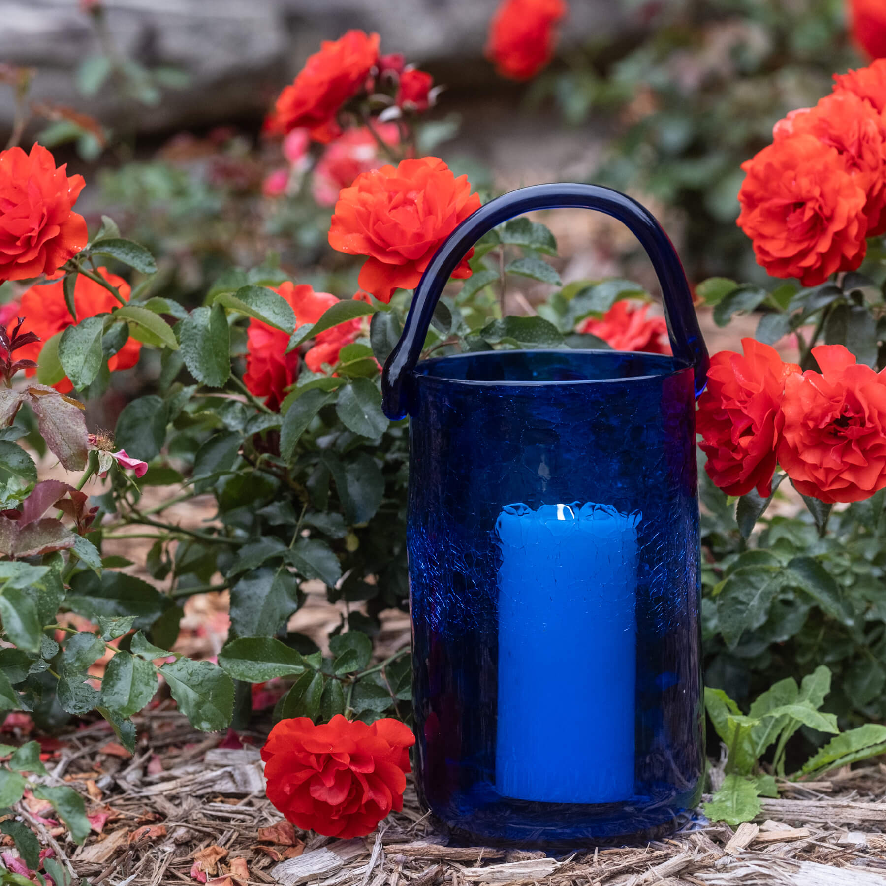 Cobalt Table Lantern