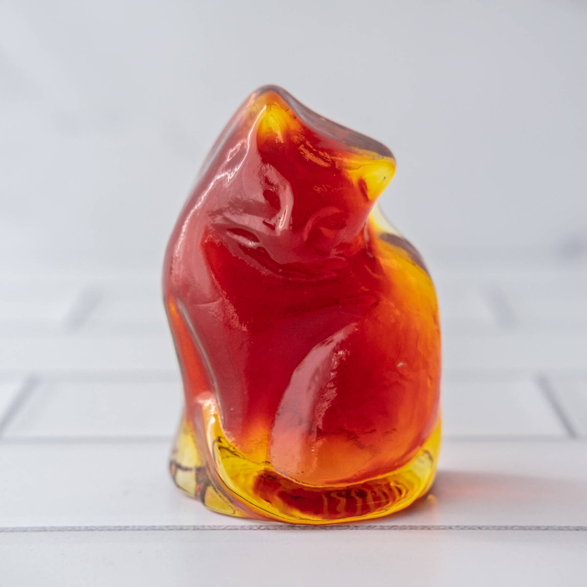 6402P Cat Critter - Tangerine – Blenko Glass Company