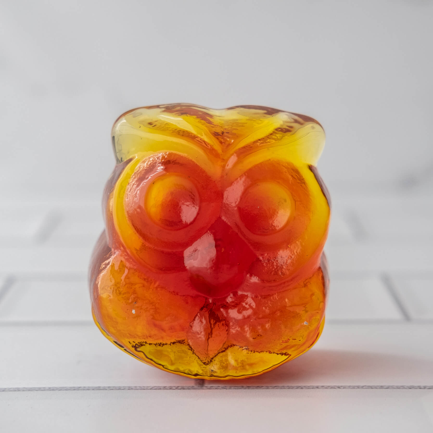 Tangerine glass owl figurine