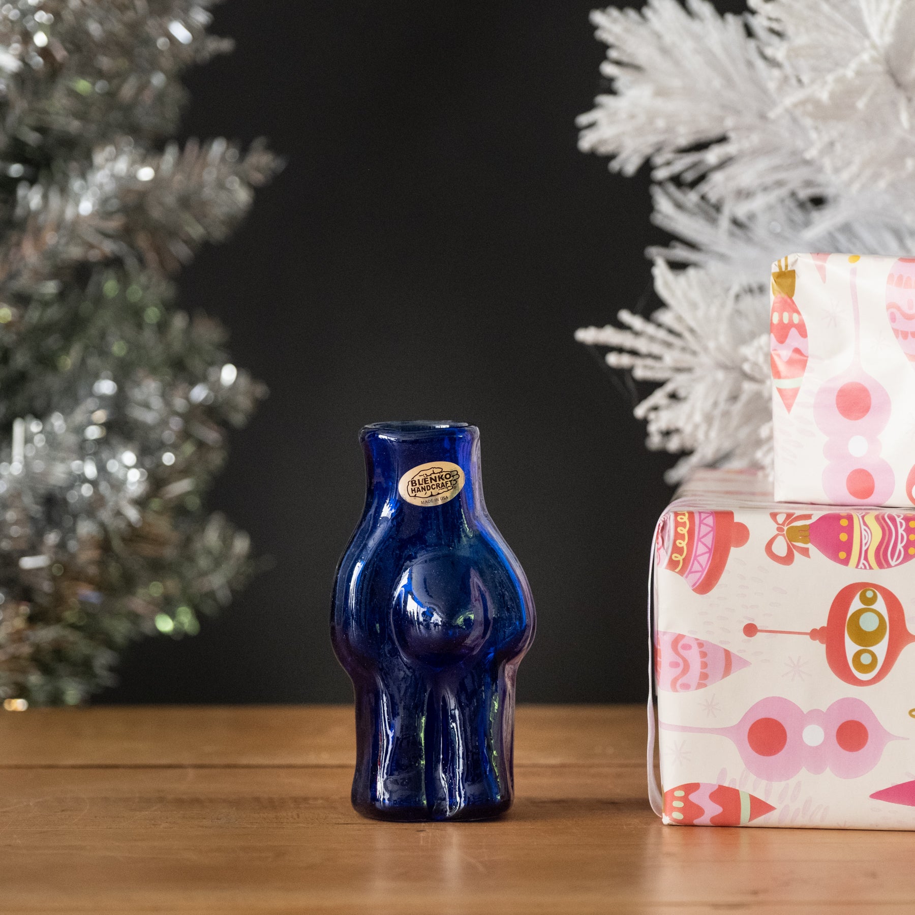 2437 Belly Boy Folk Vase - Cobalt - Second