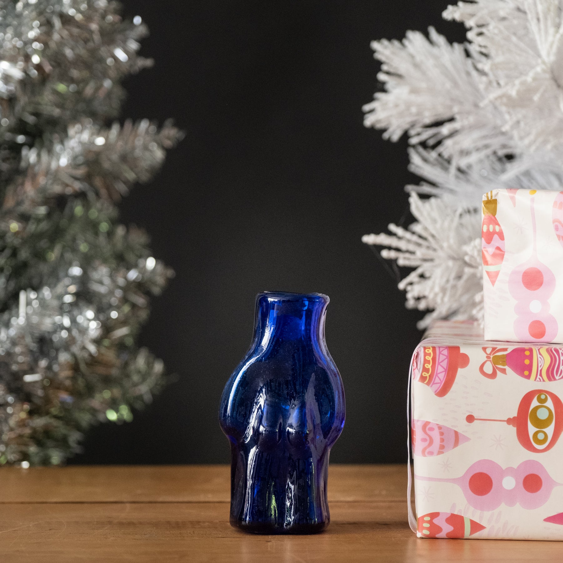 2437 Belly Boy Folk Vase - Cobalt - Second