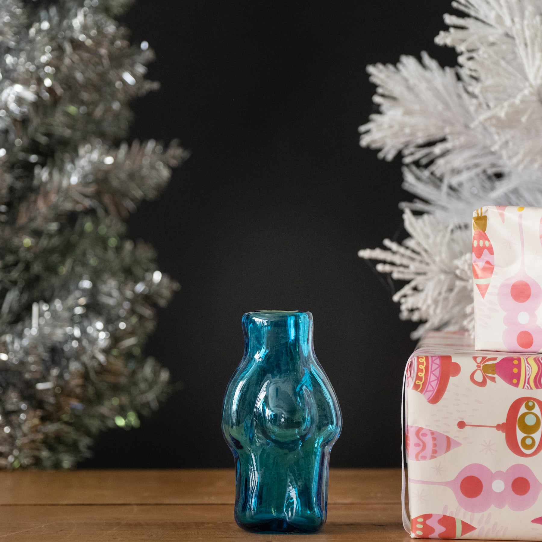 2437 Belly Boy Folk Vase - Turquoise - Second