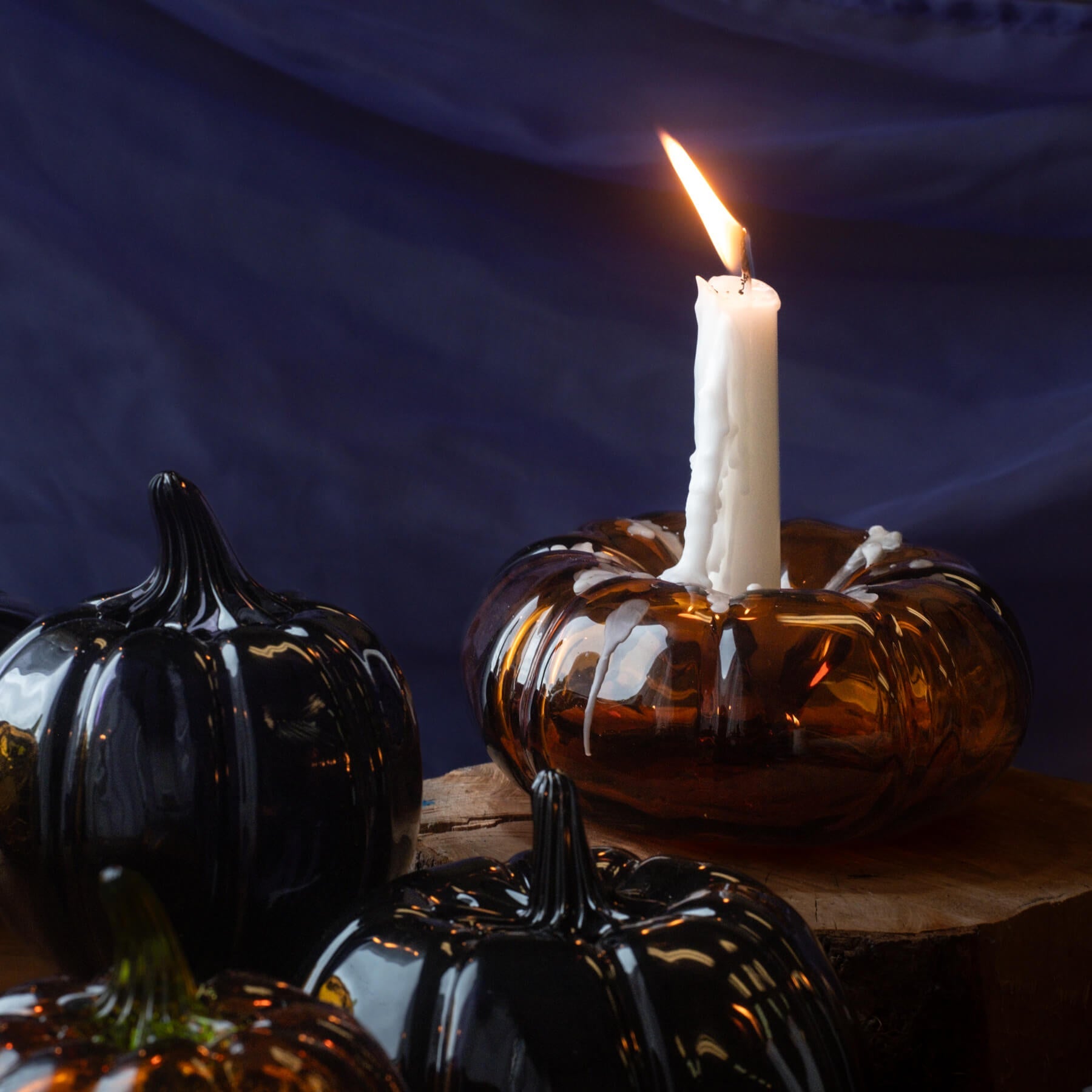 2323 Pumpkin Candleholder- Topaz